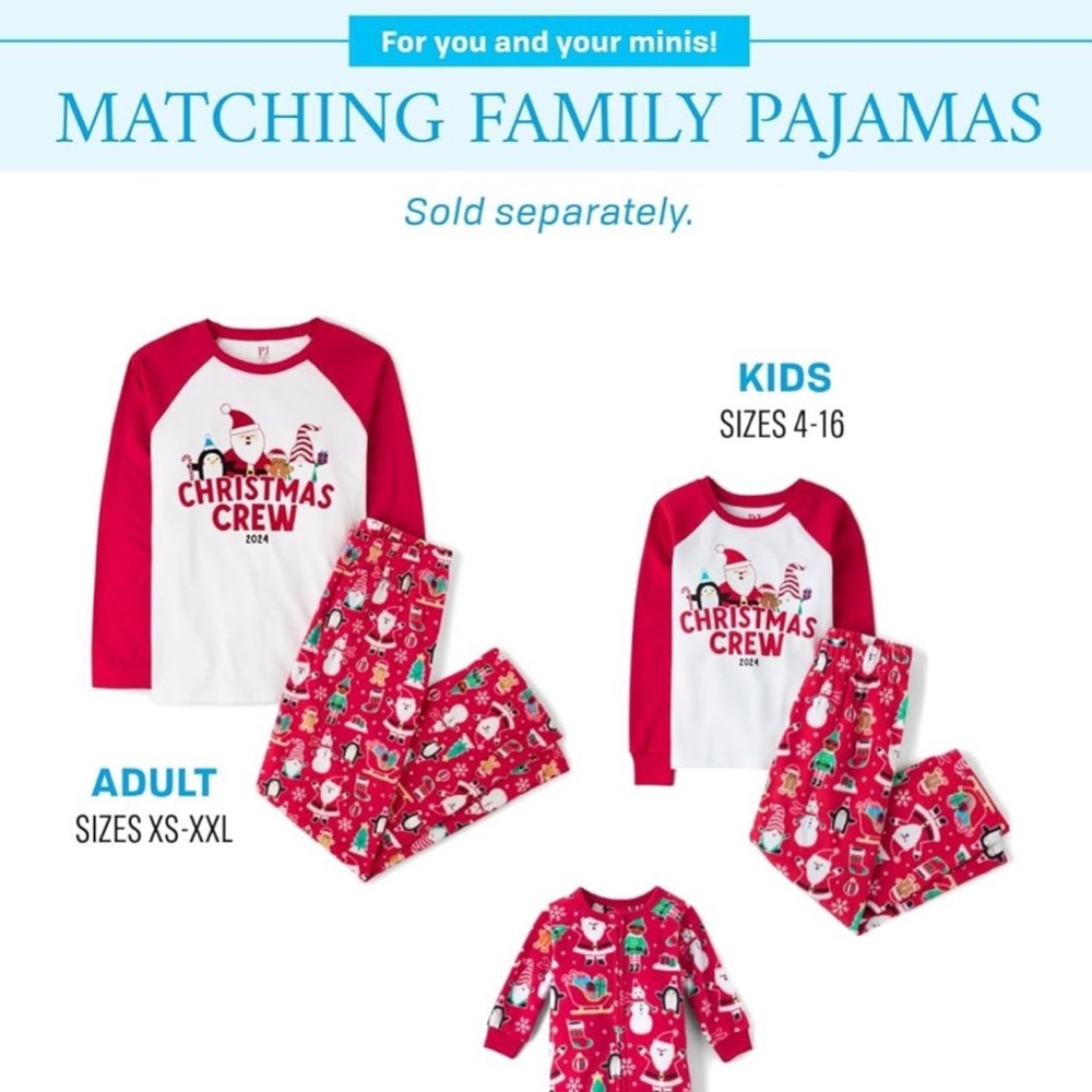 The Children's Place Red Christmas Crew 2024 - Long sleeve ADULT XXL shirt